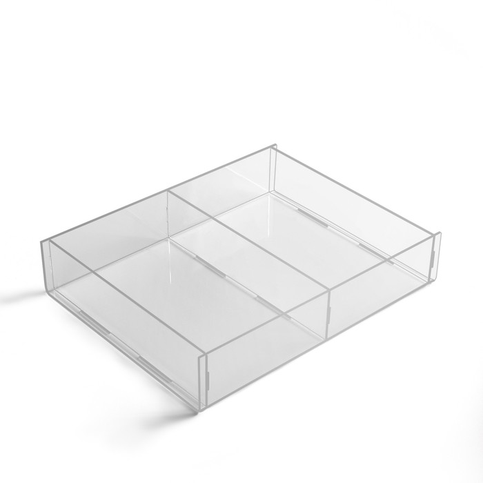 700-nw Подставка для презентации, два отделения 20,3×15,4×3,8 см, оргстекло 2 мм, В ЗАЩИТНОЙ ПЛЁНКЕ — изображение 2