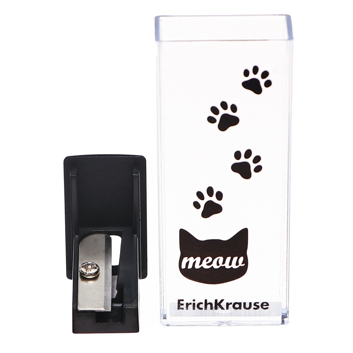 700-nw Точилка 1 отверстие ErichKrause "City" Meow, с контейнером, пластиковая, МИКС — изображение 5