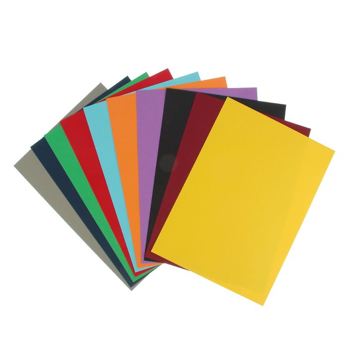 700-nw Картон цветной А3, 10 листов, 10 цветов, крашенный в массе, блок 230г/м2 — изображение 2