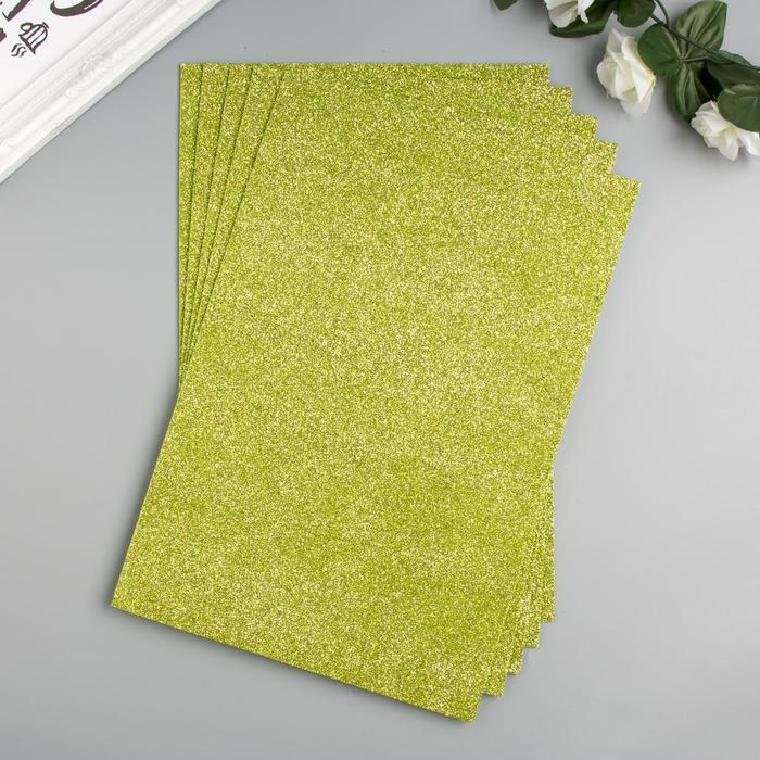 700-nw Фоамиран "Зелёный блеск" 2 мм формат А4 (набор 5 листов) — изображение 2