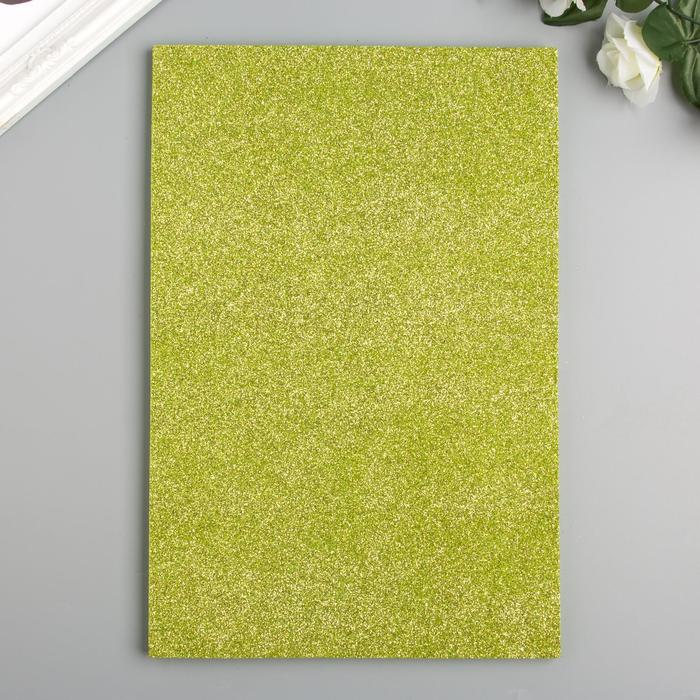 700-nw Фоамиран "Зелёный блеск" 2 мм формат А4 (набор 5 листов) — изображение 4