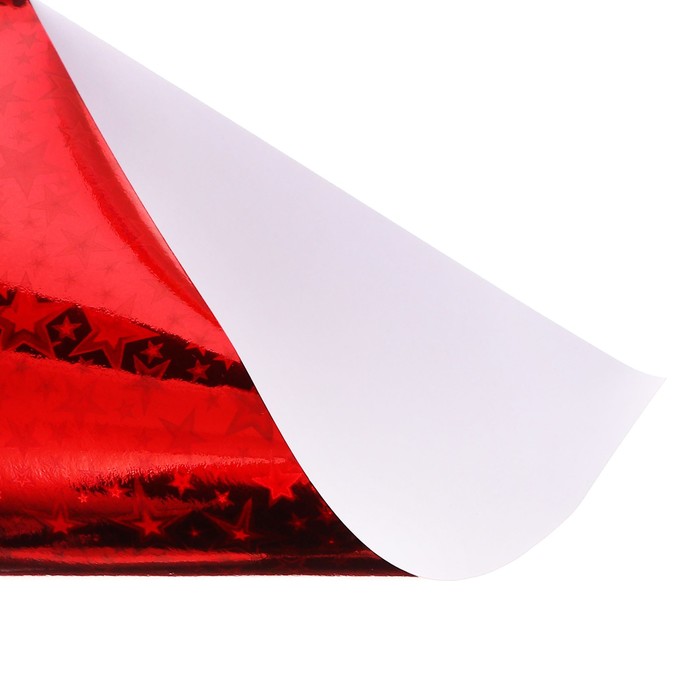 700-nw Набор фольги цветной формат А4, 7 листов, 7 цветов, ГОЛОГРАФИЧЕСКОЙ звезды, плотность 100г/м2 — изображение 3