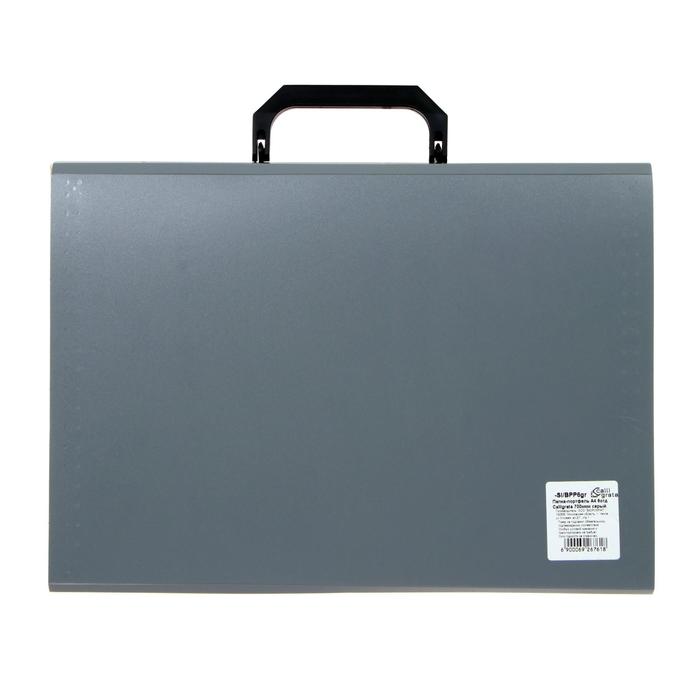 700-nw Папка-портфель А4 Calligrata, 6 отделений, 700мкм, до 300 листов, серая — изображение 3