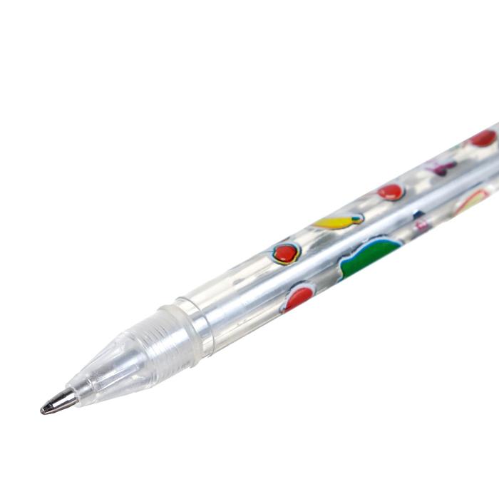 700-nw Набор гелевых ручек, 8 цветов, корпус с рисунком, металлик, в блистере на кнопке — изображение 3