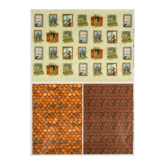 700-nw Набор декупажных карт 6 шт «Чайные домики 1» А4, 45 г/м2 — изображение 5