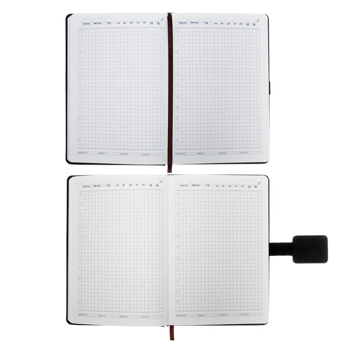 700-nw Ежедневник недатированный, обложка ПВХ, формат А5, 140 л, клетка, с хлястиком, МИКС — изображение 11