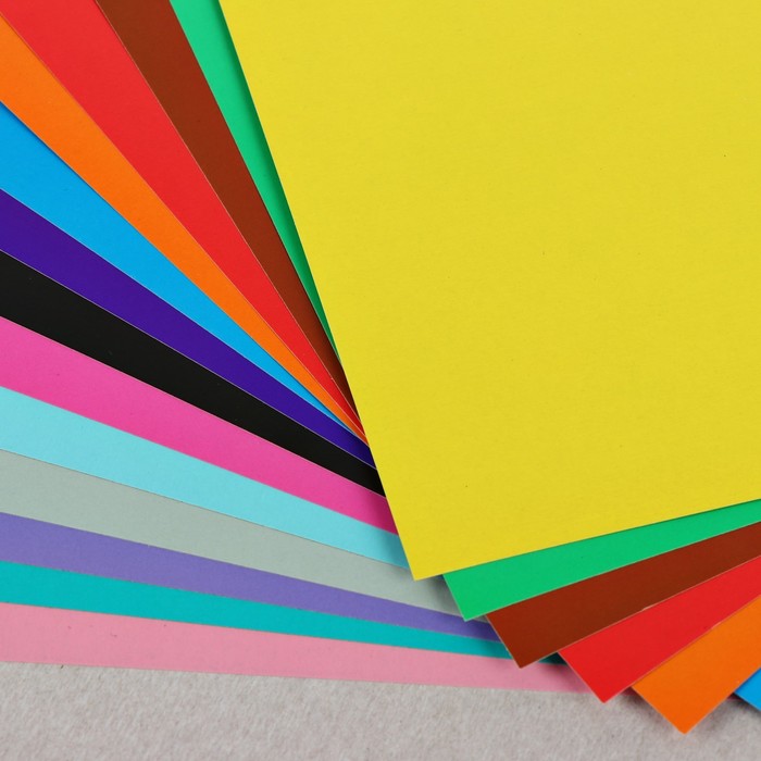 700-nw Картон цветной двусторонний А4, 14 листов, 14 цветов "Хитрец", мелованный — изображение 3