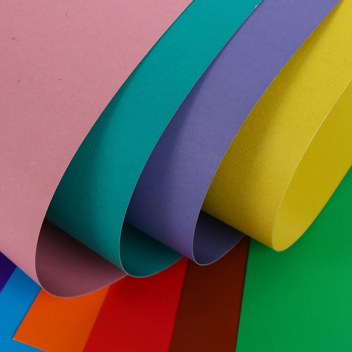 700-nw Картон цветной двусторонний А4, 14 листов, 14 цветов "Хитрец", мелованный — изображение 4