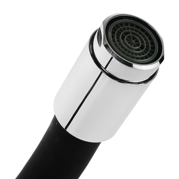 700-nw Cмеситель для кухни Accoona A4819F, однорычажный, силиконовый излив, латунь, чёрный/хром — изображение 3