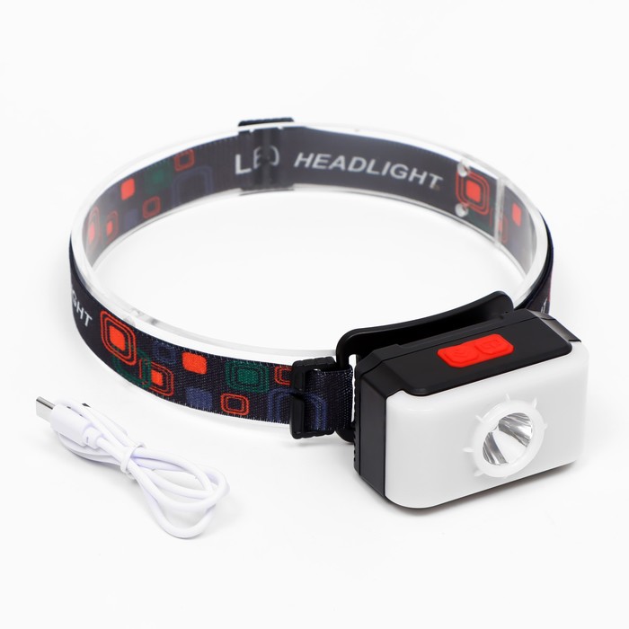 700-nw Фонарь налобный аккумуляторный, 10 Вт, 1200 мАч, XPG, LED, 3 режима, IP65, USB — изображение 2