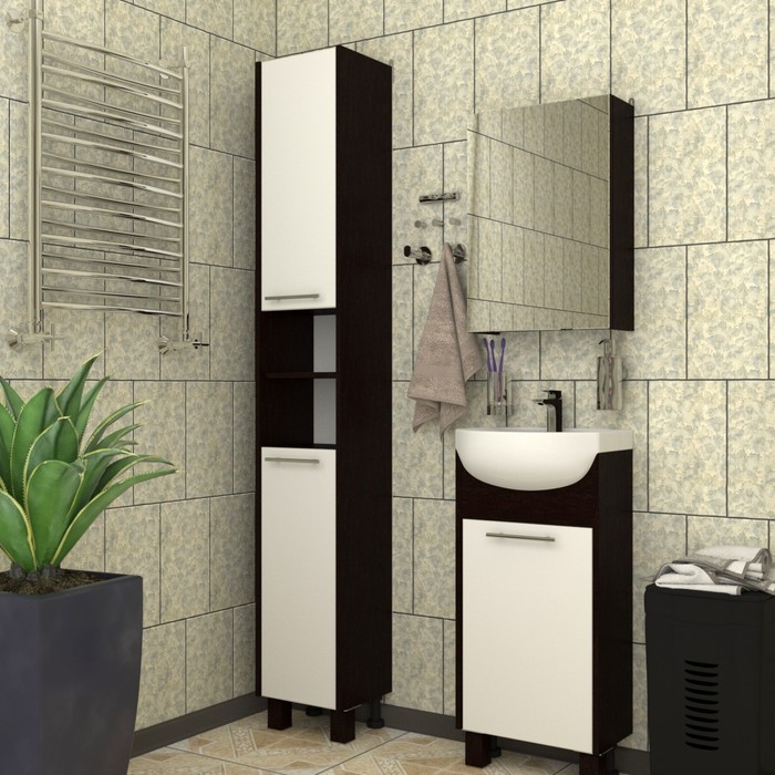 700-nw Пенал для ванной комнаты "Венге 30" белый, 30 х 25,5 х 190 см — изображение 5