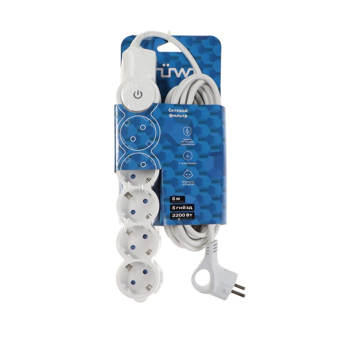 700-nw Сетевой фильтр, 5 гнезд, 5м, с/з, со шторками, с выкл, 2200Вт, 10А, бел, 32577 2, duwi — изображение 10