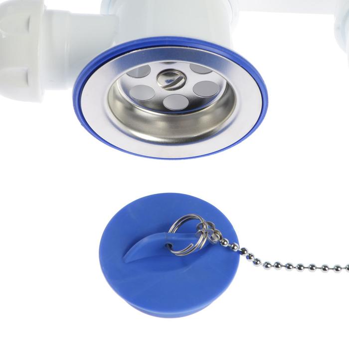 700-nw Сифон для ванны Unicorn S12, 1 1/2"х40 мм, плоский с гофротрубой 40х40х50 мм — изображение 2