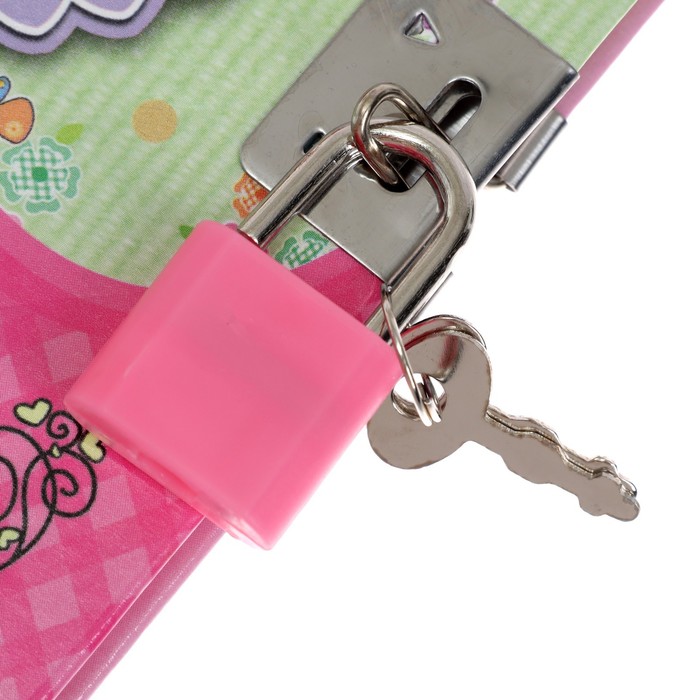 700-nw Записная книжка подарочная на замочке, А6+, 50 листов, линия, "Бабочка", МИКС — изображение 5