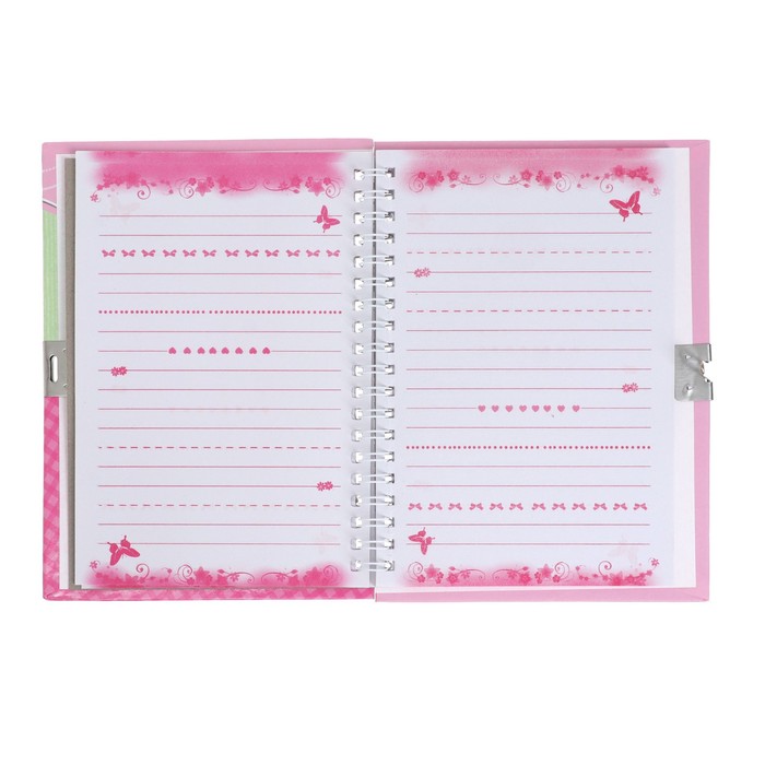 700-nw Записная книжка подарочная на замочке, А6+, 50 листов, линия, "Бабочка", МИКС — изображение 6
