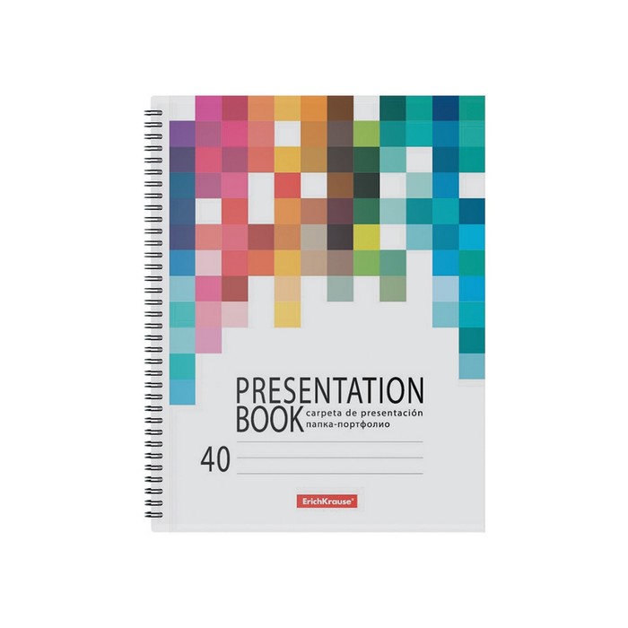 700-nw Папка-портфолио с 40 вкладышами А4, 550 мкм, ErichKrause Bright Tetris, спираль, с рисунком — изображение 3