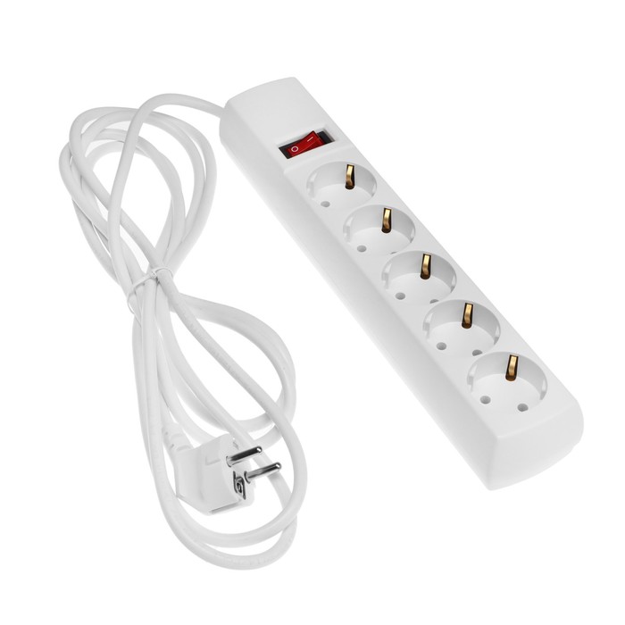 700-nw Сетевой фильтр Юнивольт, 5 гнезд, 3 м, 15 А, 3000 Вт, с з/к, белый — изображение 2