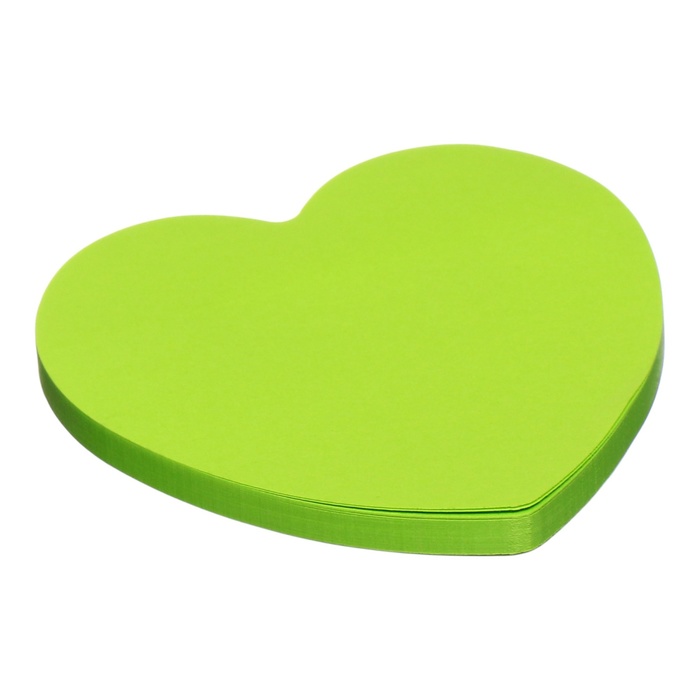 Блок с липким краем бумажный 70x70мм, ErichKrause &quot;Heart Neon&quot;, 50 листов, зеленый
