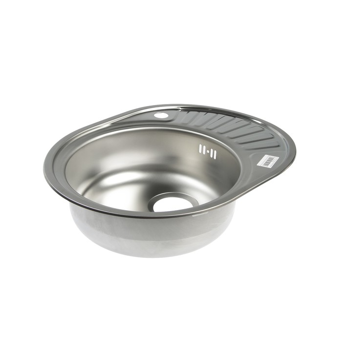 700-nw Мойка кухонная "Владикс", врезная, с сифоном, 57х45 см, левая, нержавеющая сталь 0.6 мм — изображение 2