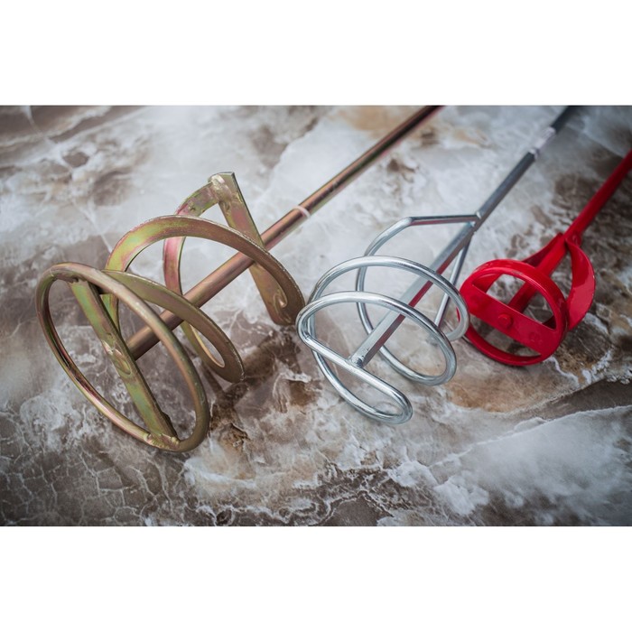 700-nw Миксер для песчано-гравийных смесей ТУНДРА, оцинкованный, шестигранный хвост., 60х8х400 мм — изображение 3