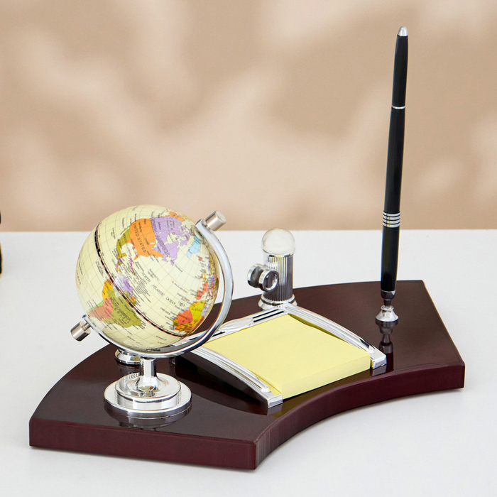 700-nw Набор настольный 4в1 с визитницей, 18х35 см, красное дерево — изображение 3