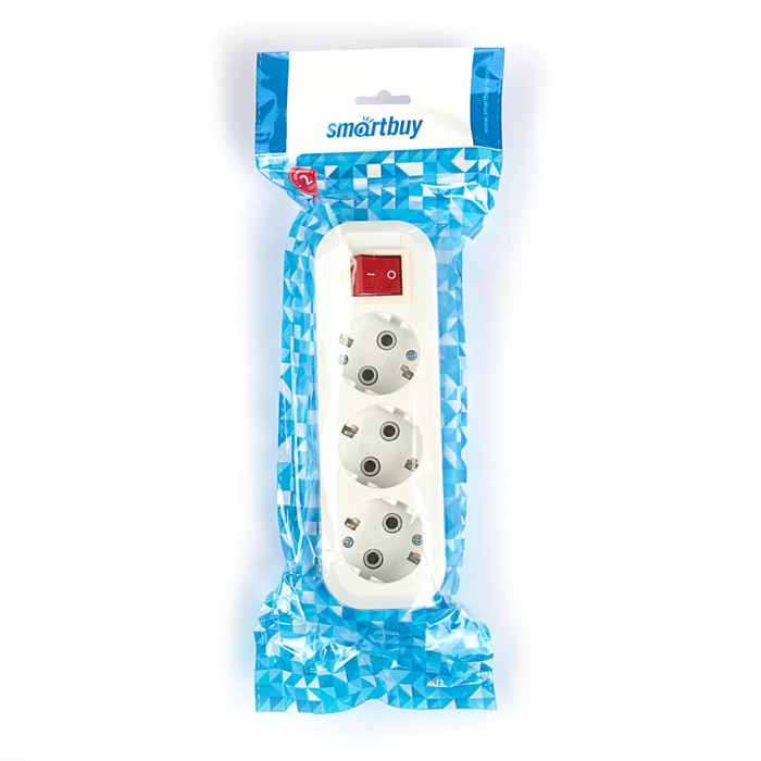 700-nw Колодка Smartbuy, 3 розетки, 16 А, 3500 Вт, с з/к, с выключателем, белая — изображение 3