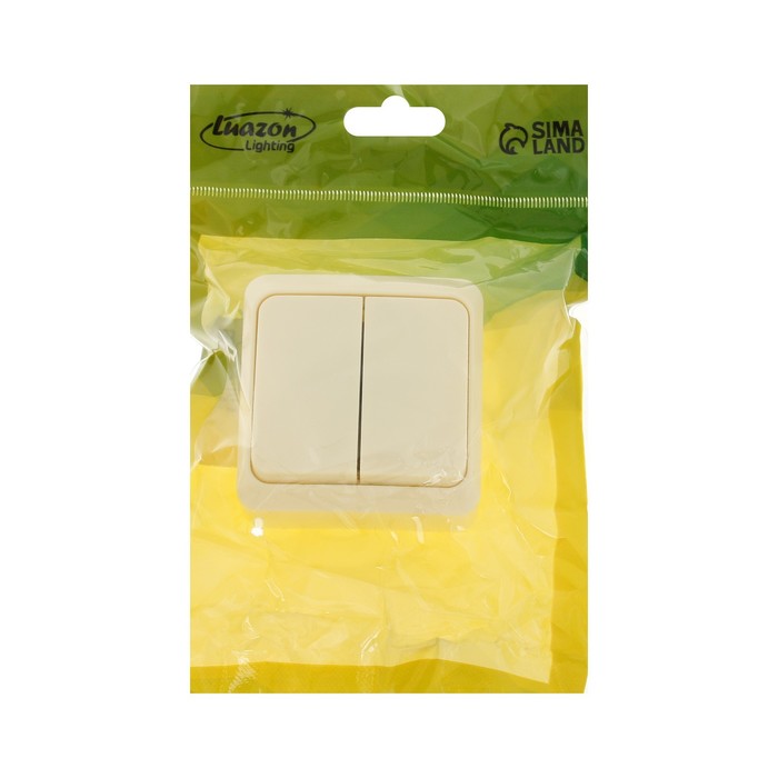 700-nw Выключатель Luazon Lighting "Лига", 10 А, 2 клавиши, накладной, бежевый — изображение 4