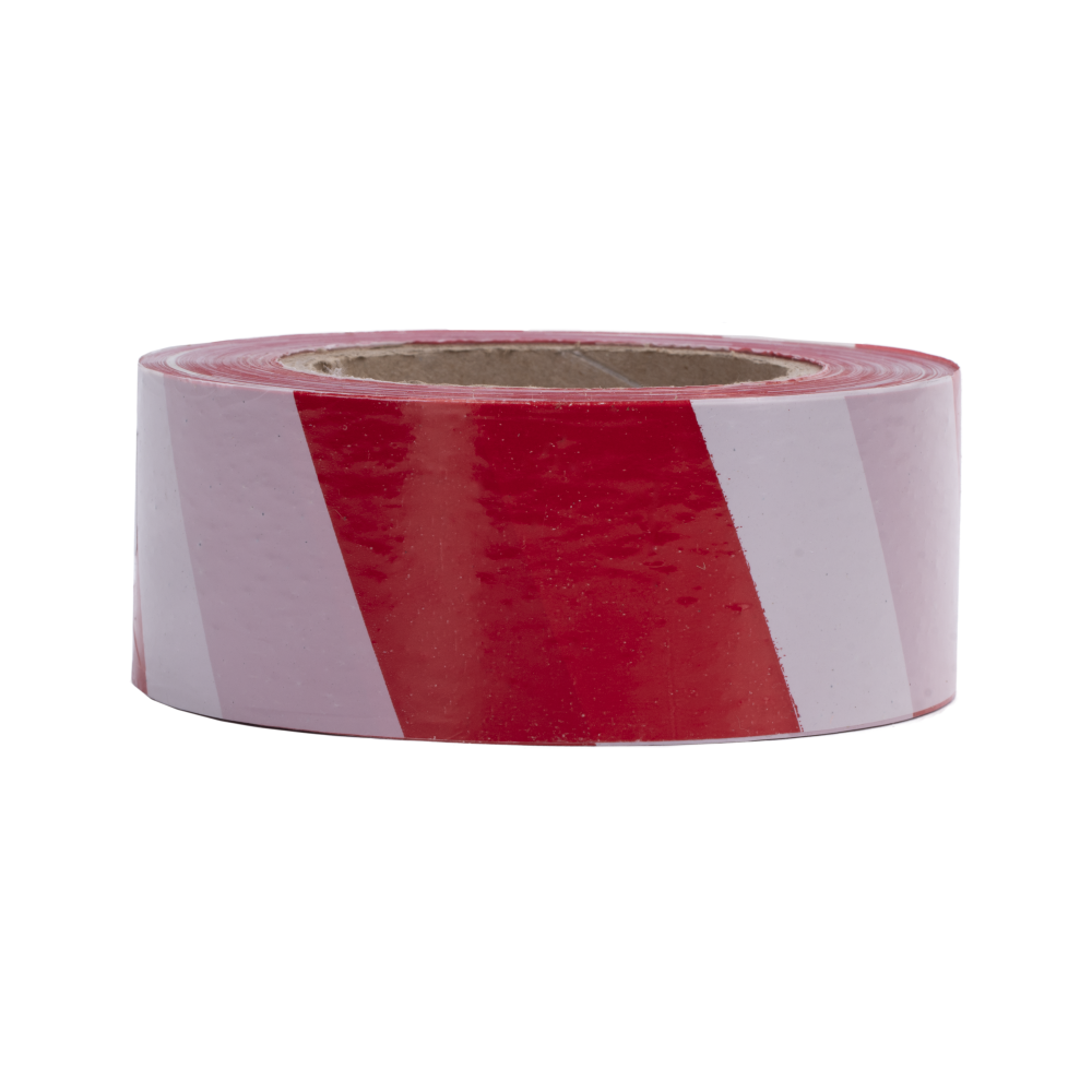 10004494-1 Лента для ограждения бело-красная 50 мм х 200 м — изображение 2