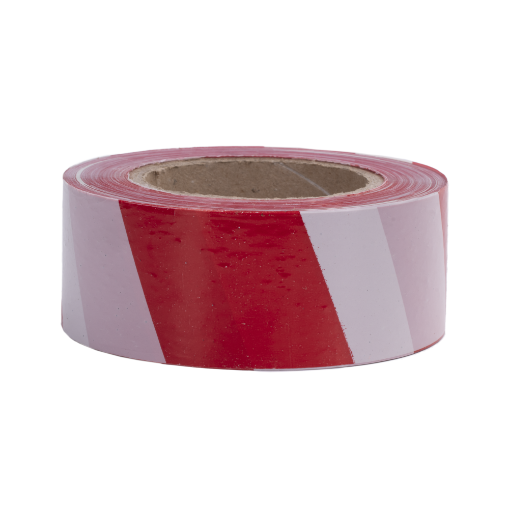 10004494-2 Лента для ограждения бело-красная 50 мм х 200 м — изображение 3