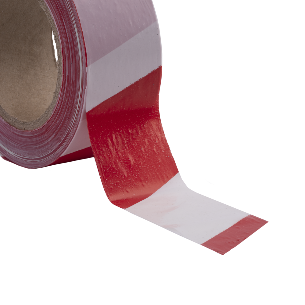 10004494-4 Лента для ограждения бело-красная 50 мм х 200 м — изображение 5