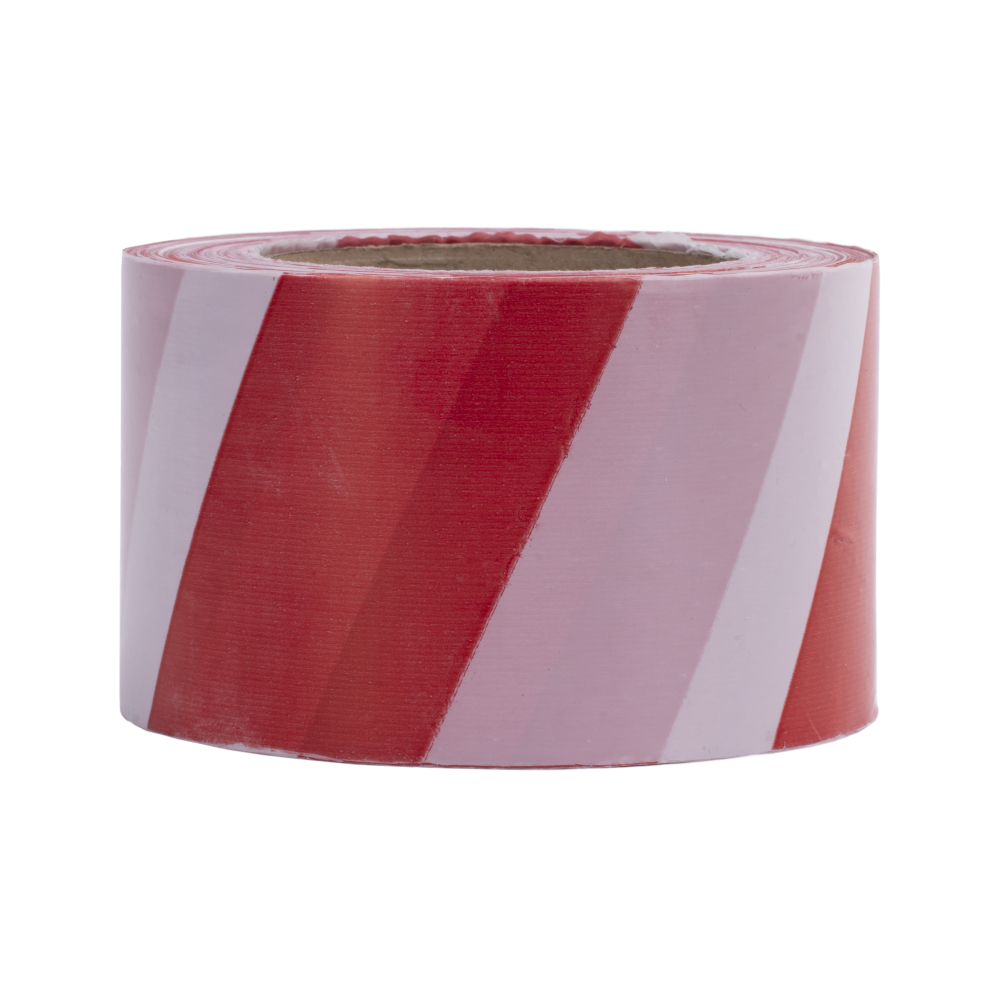 10004496-1 Лента для ограждения бело-красная 75 мм х 200 м — изображение 2