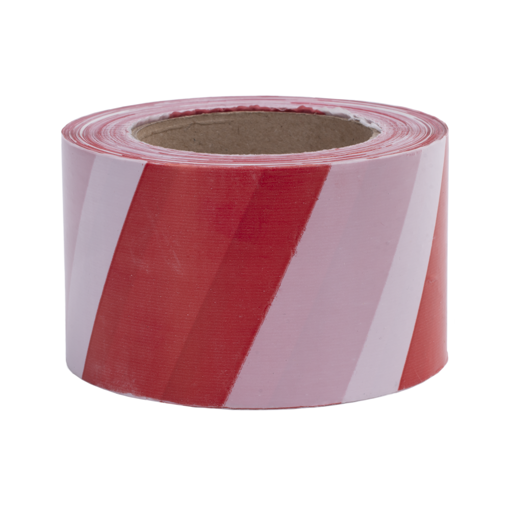 10004496-2 Лента для ограждения бело-красная 75 мм х 200 м — изображение 3