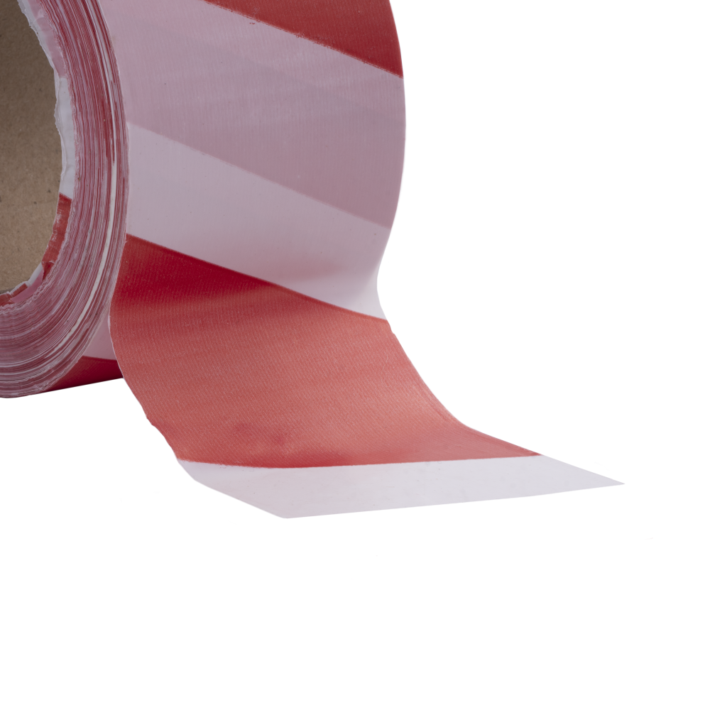 10004496-4 Лента для ограждения бело-красная 75 мм х 200 м — изображение 5