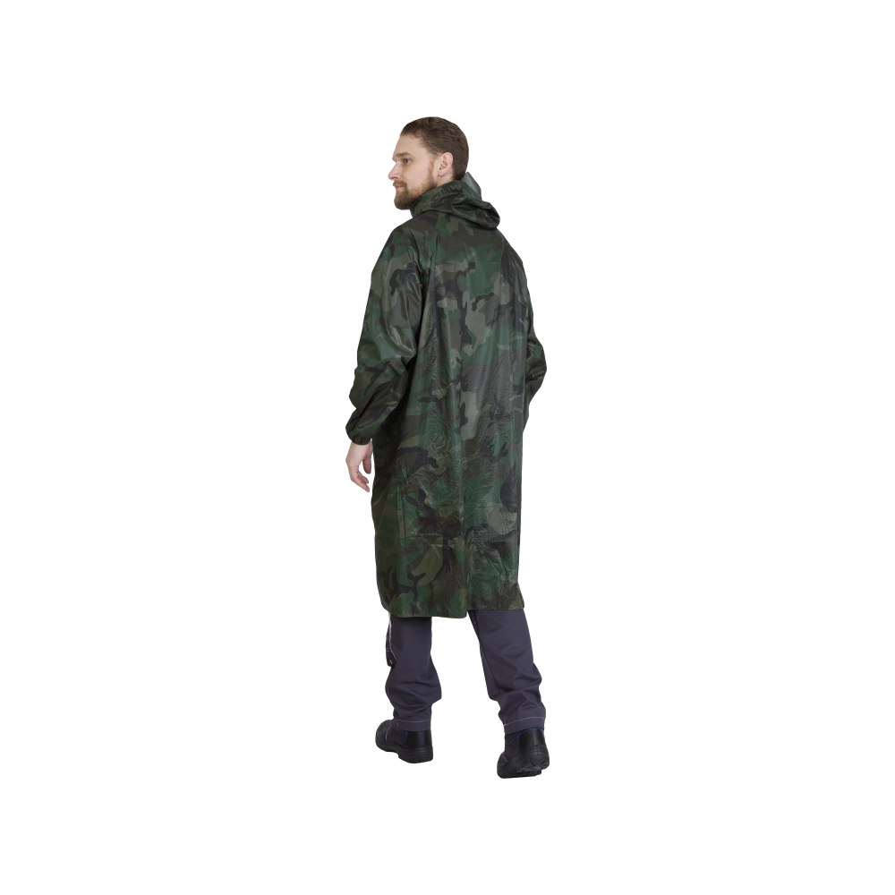 10005619-1 Плащ влагозащитный из нейлона с ПВХ, камуфляж, с капюшоном, для мужчин и женщин — изображение 2