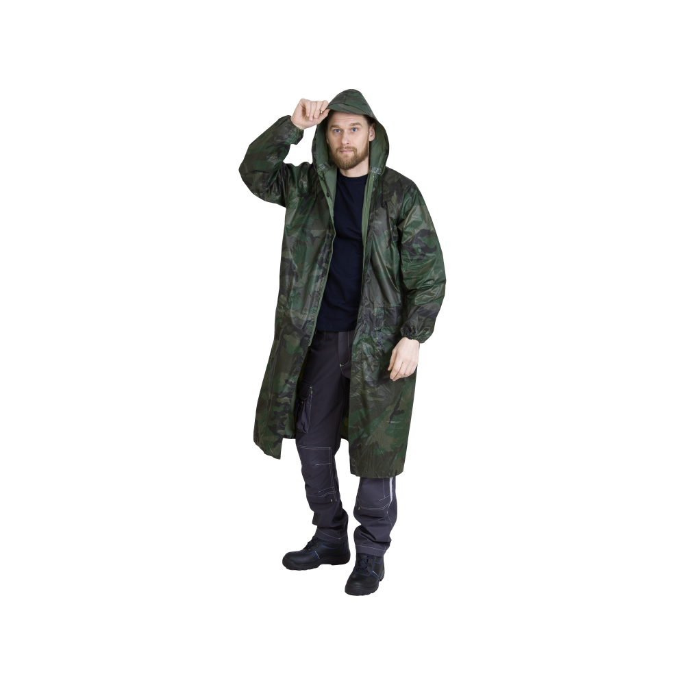10005619-6 Плащ влагозащитный из нейлона с ПВХ, камуфляж, с капюшоном, для мужчин и женщин — изображение 7