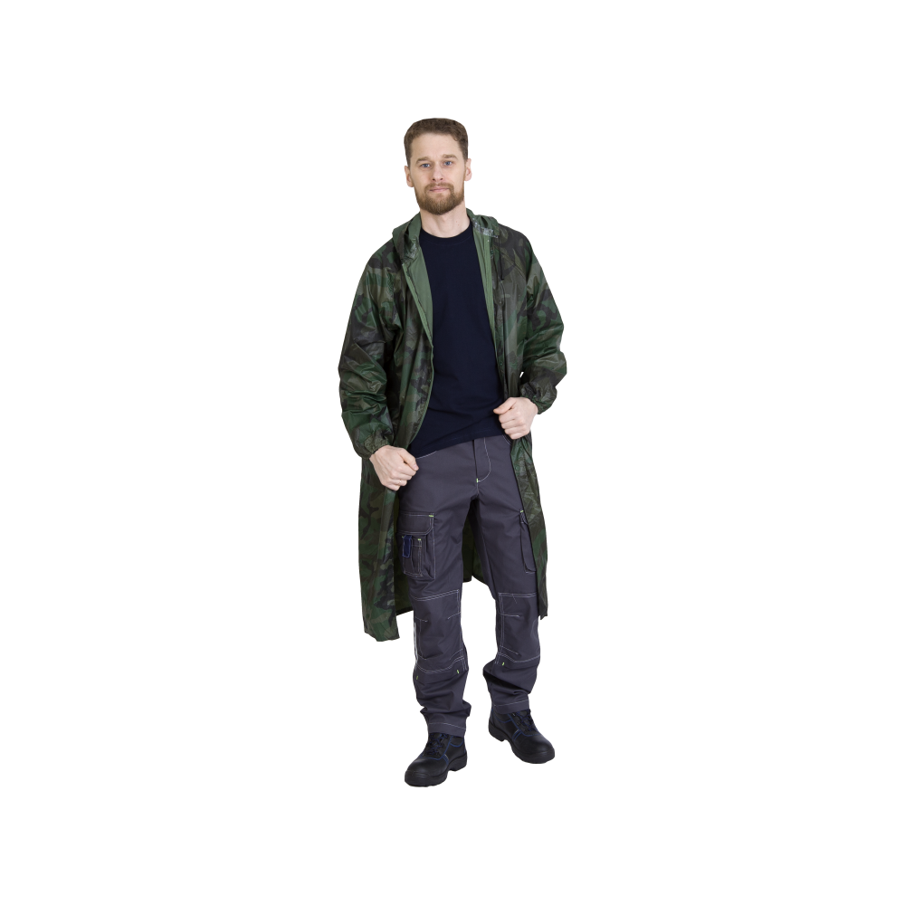 10005619-8 Плащ влагозащитный из нейлона с ПВХ, камуфляж, с капюшоном, для мужчин и женщин — изображение 9