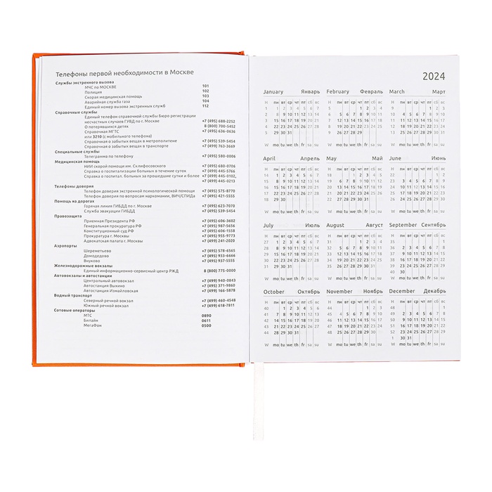 10115681-6 Ежедневник датированный 2024 года, А5, 176 листов, Attomex.Even, обложка бумвинил, ляссе, блок 70 г/м2, оранжевый — изображение 7