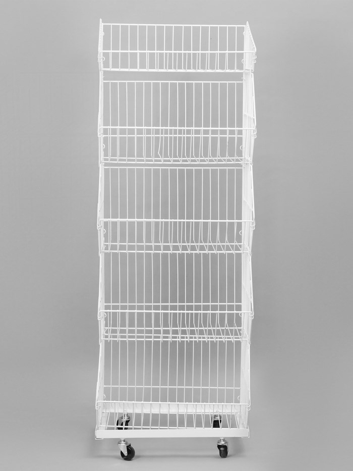 10199228-2 Накопитель разборный на колесах, 4 корзины, 50×43×147, цвет белый — изображение 3