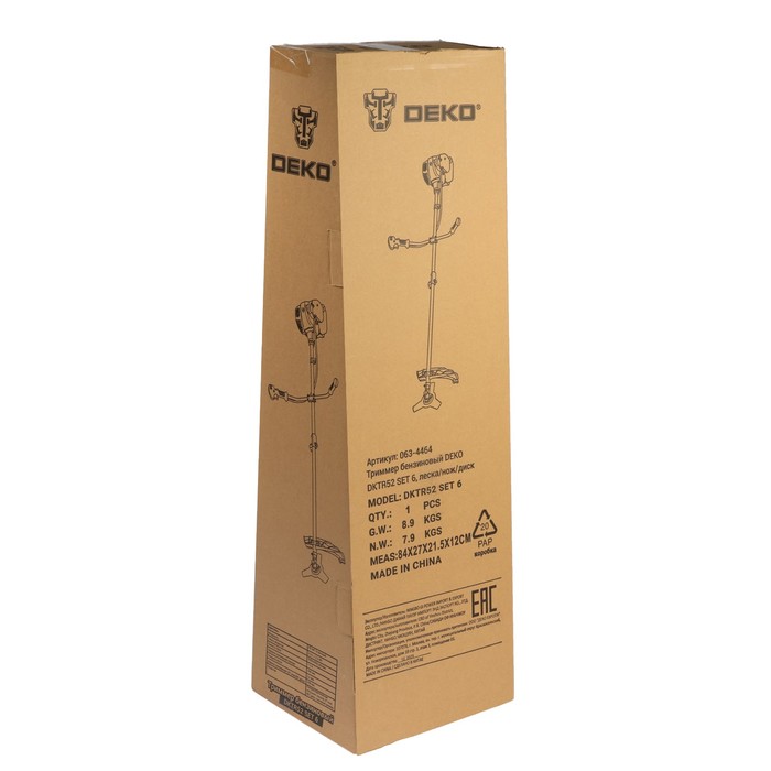 10388157-16 Триммер бензиновый DEKO DKTR52 SET 6, 52 см3, 3 л.с., 3000-8500 об/мин, леска/нож/диск — изображение 17