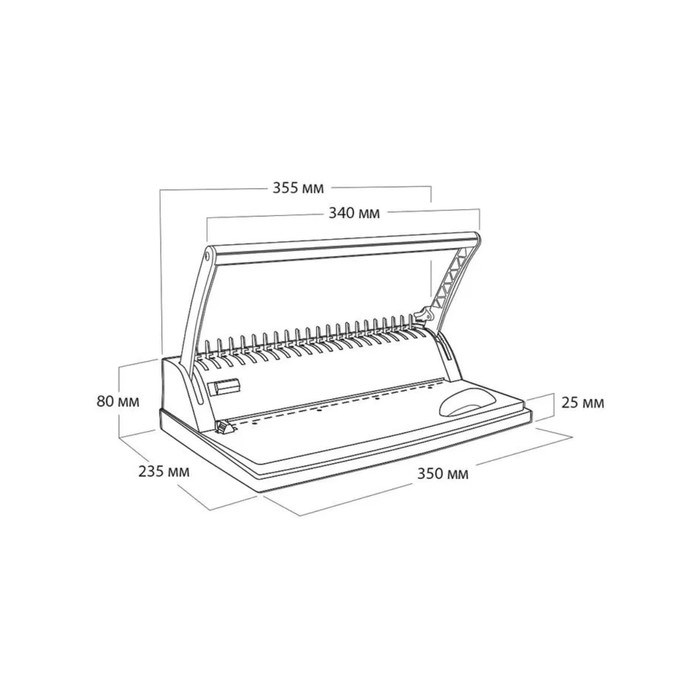 10430453-12 Брошюровщик ПЛАСТИК пружина, перф 9л, перепл 170л, Гелеос "БП-9+", бело-красн — изображение 13