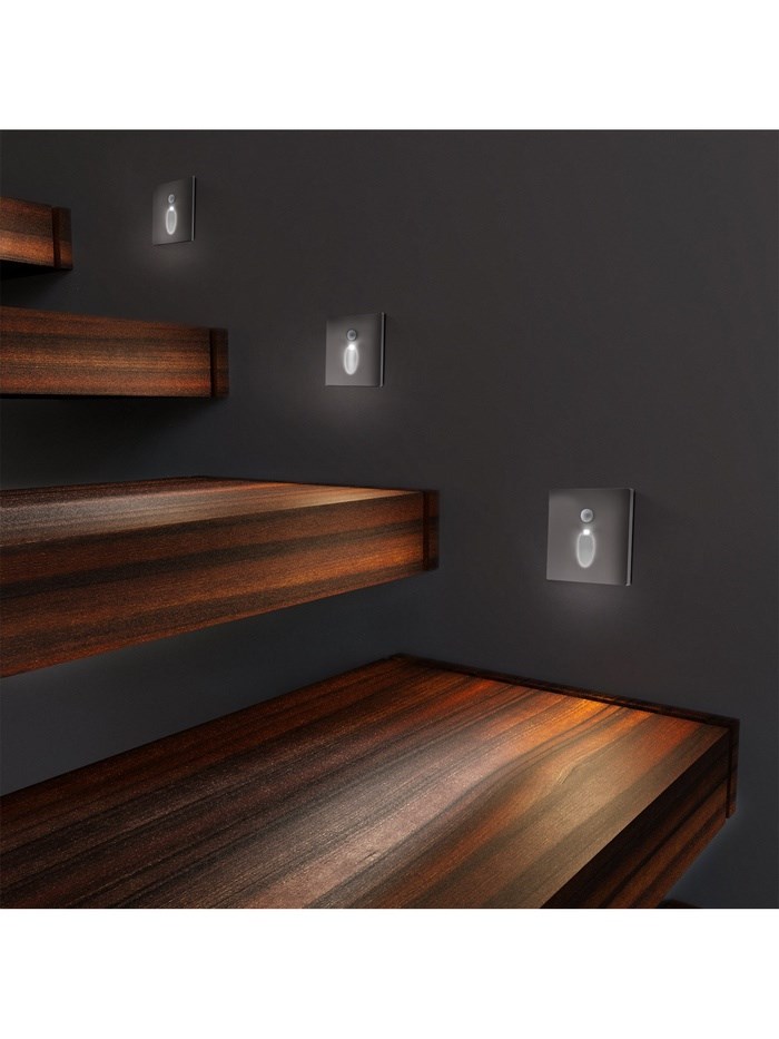 10534184-3 Встраиваемый светильник для лестницы, NL-39, датчик движ, 1.5 Вт, 60 Лм, 6500К, серебристый — изображение 4