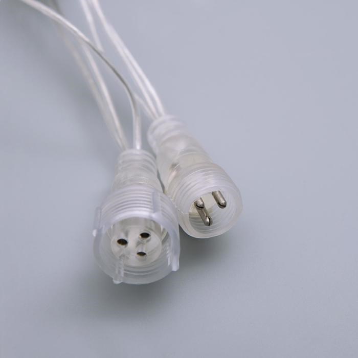 16951618_big Гирлянда «Бахрома» 3 × 0.6 м, IP44, УМС, прозрачная нить, 160 LED, свечение синее, 220 В — изображение 5