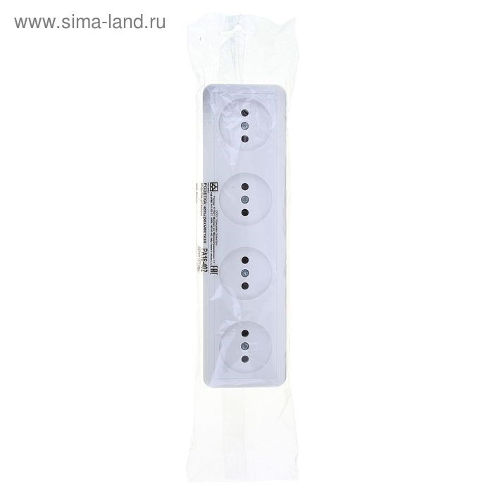 17094062_big Розетка "Кунцево" Оптима, четырехместная, 16 А, 250 В, без з/к, наружная, белая — изображение 7