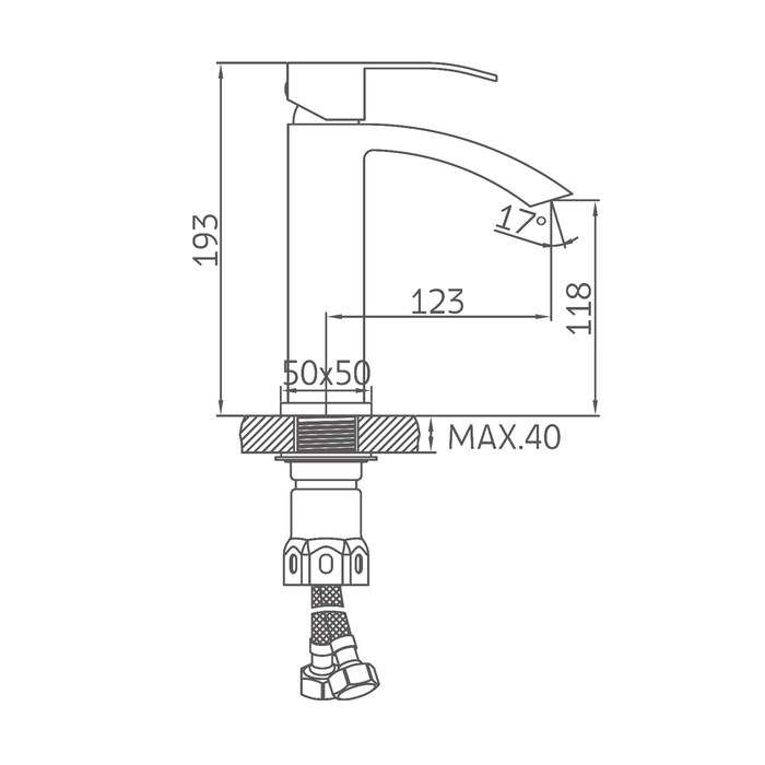 17124914_big Смеситель для раковины Accoona A9623, однорычажный, с гайкой, хром — изображение 6