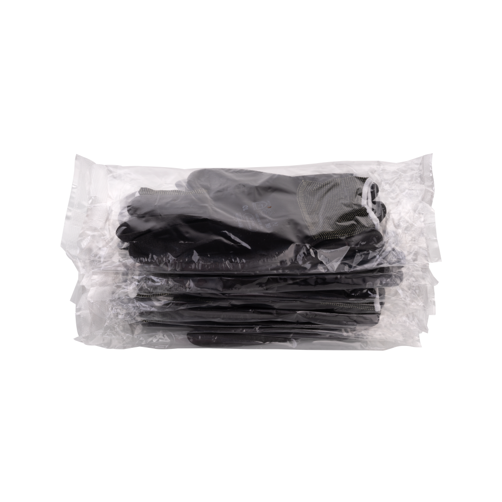 501218672-6 Перчатки нейлоновые с полиуретаном Manipula МикроПол MG-161 (TPU-12), арт.1407 черные — изображение 7