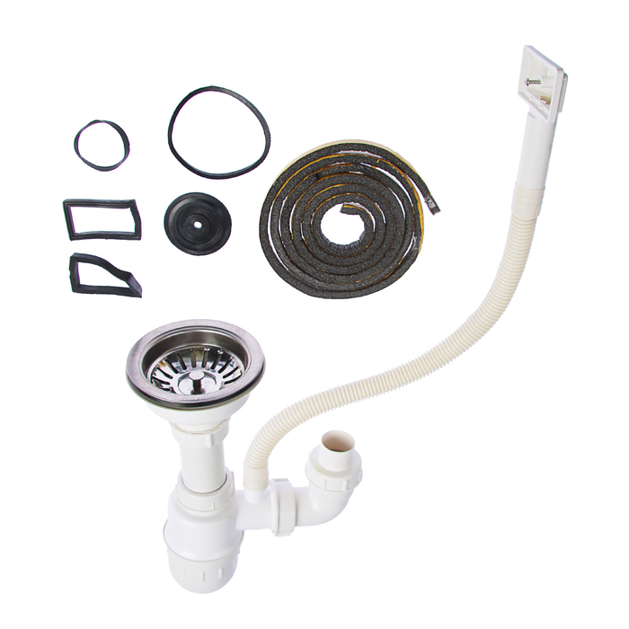 700-nw Мойка кухонная "Владикс", врезная, с сифоном, d=49 см, нержавеющая сталь 0.6 мм — изображение 4