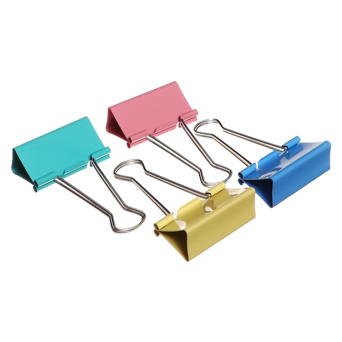 700-nw Набор зажимов для бумаг пастель 25мм, 12 штук, 4 цвета, в картонной коробке — изображение 2