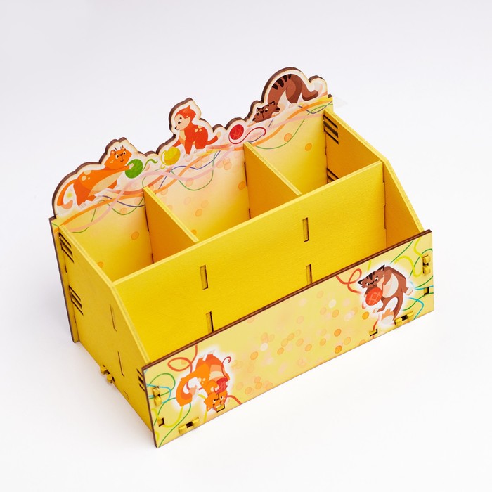 700-nw Органайзер для канцелярии  "Весёлые зверята" 4 отделения 21х11х14,5 — изображение 2