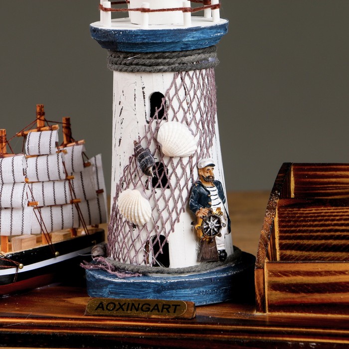 700-nw Набор настольный «Маяк»: подставка для ручек, визитница, 14 х 30 х 27 см — изображение 5