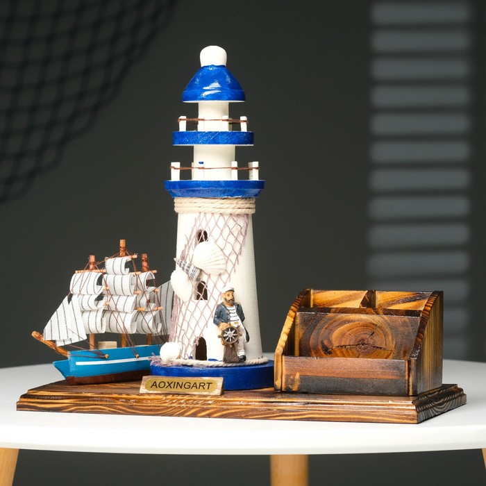 700-nw Набор настольный «Маяк»: подставка для ручек, визитница, 14 х 30 х 27 см — изображение 6